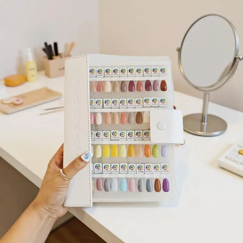 48/96/144/192 색상 자석 팁 네일 아트 샘플 북 매니큐어 색상 테스트 보관 북 대형 아크릴 작품 디스플레이 색상 카드