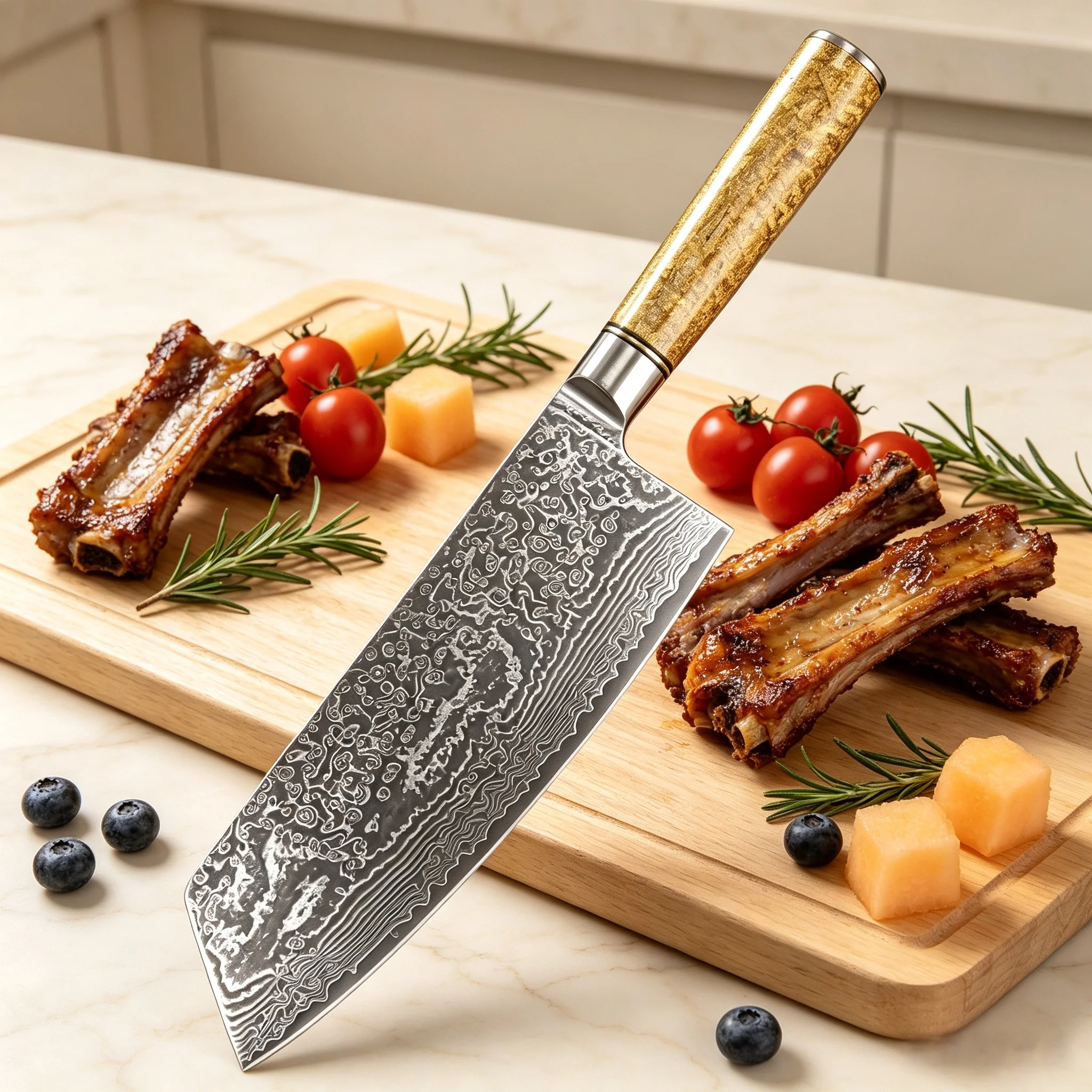 High Quality Damascus Steel 67 Layers Chef Knife Cleaver Fish Meat Slicing Cutting Knife Kitchen Knives Kitchen Essentials Tools