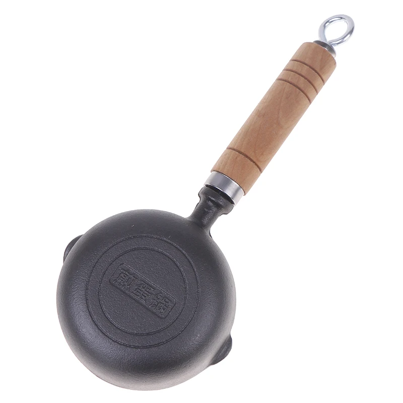 Mini sartén para huevos de hierro fundido de 12CM con boquilla antiadherente para leche, olla para derretir mantequilla, estufa de Gas, Cocina de Inducción Universal