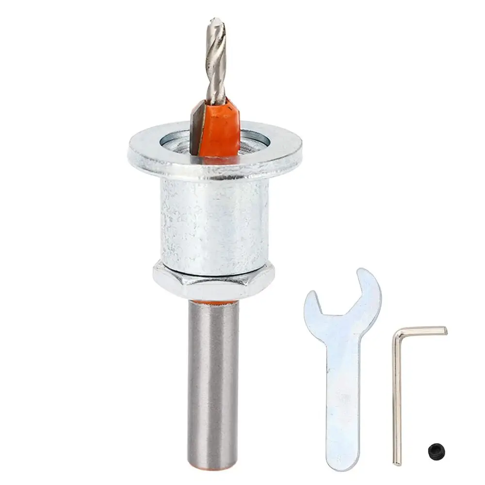 

Hole Drill Adjustable Depth Countersunk Bit Wear Resistant Anti-slip Shank Countersink Bit Professional High Efficiency