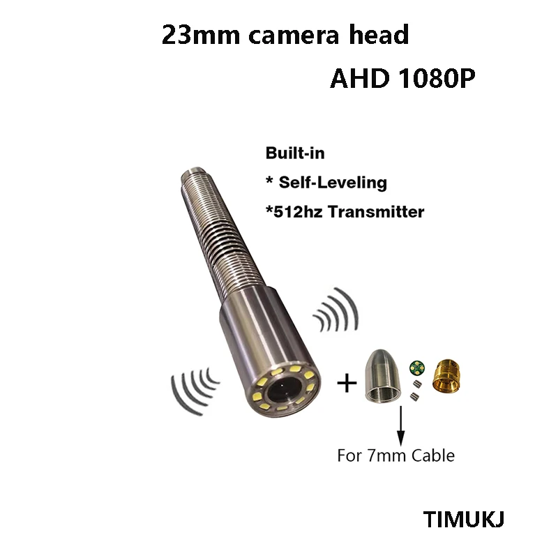AHD1080P 512Hz Transmitter Self Leveling 23mm Camera Head Automatic Balace For Sewer Pipe Inspection Endoscope Camera TIMUKJ