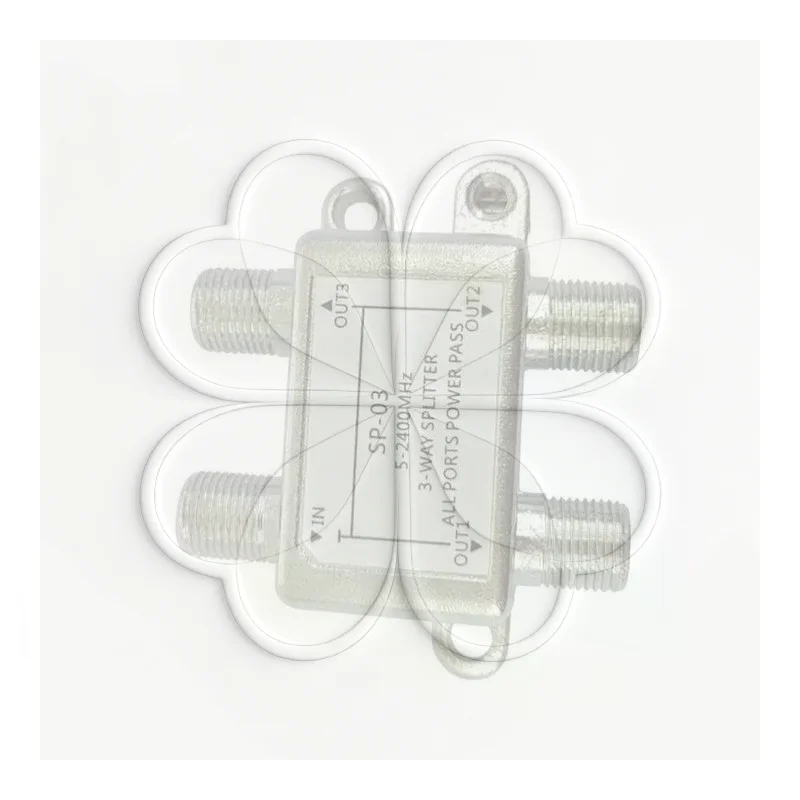 2 Way RG6 Compatible Coaxial Cable Splitter 5-2400MHz Supports Digital Analog Signal for TV Satellite Antenna