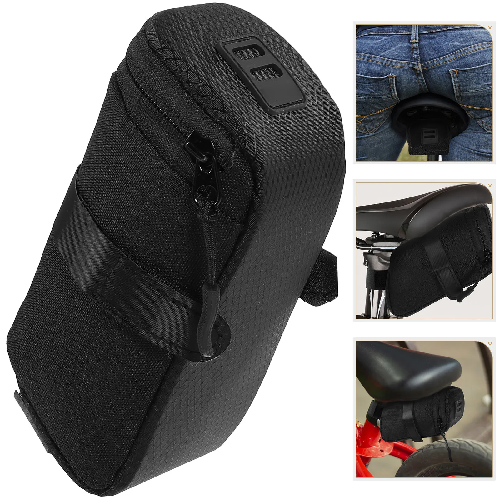 

Waterproof Nylon Bike Saddle Bag Large Capacity Storage Pouch For Cycling Rear Seat Zipper Durable Outdoor Bicycle Accessories
