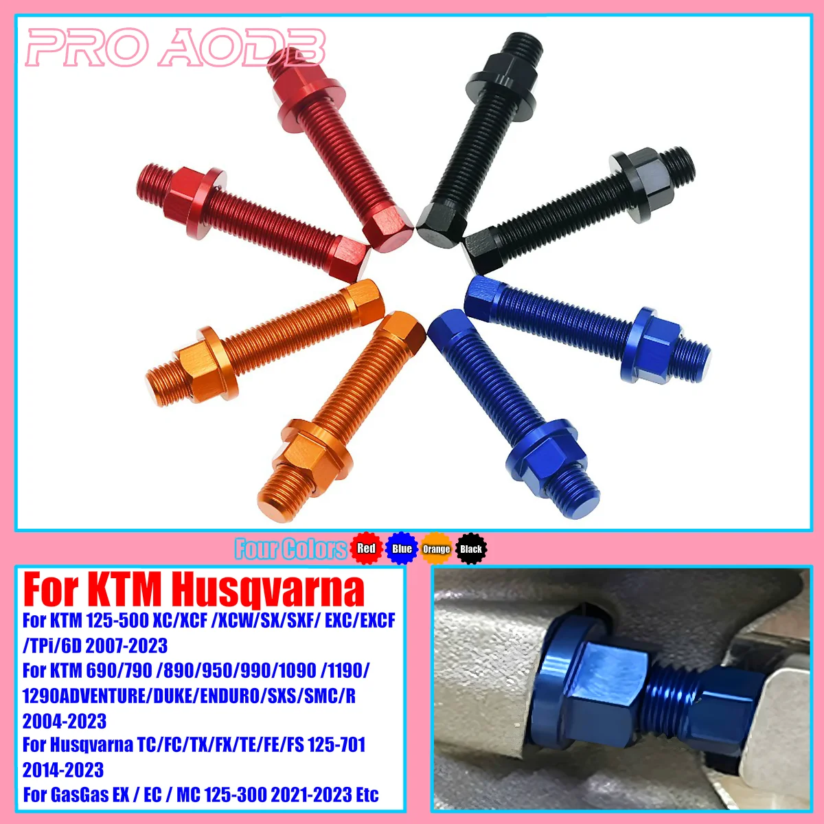 For KTM 2007-2023 TPi EXC 300 Rear Axle Blocks Chain Adjuster Bolt EXC 250 EXC-F 350 SX 125 SX-F 450 XC XCF XCW Husqvarna TE 300