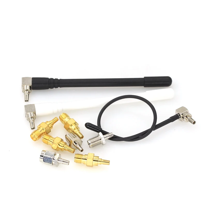 1pcs rf adaptador coaxial sma fêmea jack para crc9 macho plugue prata niquelado crc9 wifi antena 3g 4g 1pcs rf coaxial