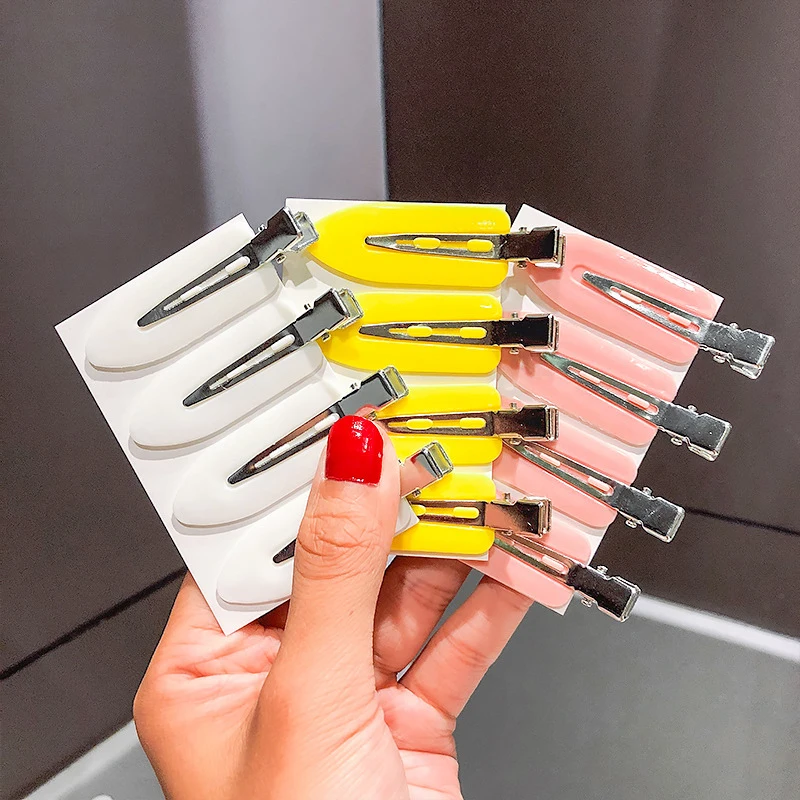1-10Pcs Seamless No Bend Hair Clips Barrettes Black White Pink Girls Makeup Accessories Duckbill Clip Hairpins Hair Styling Tool
