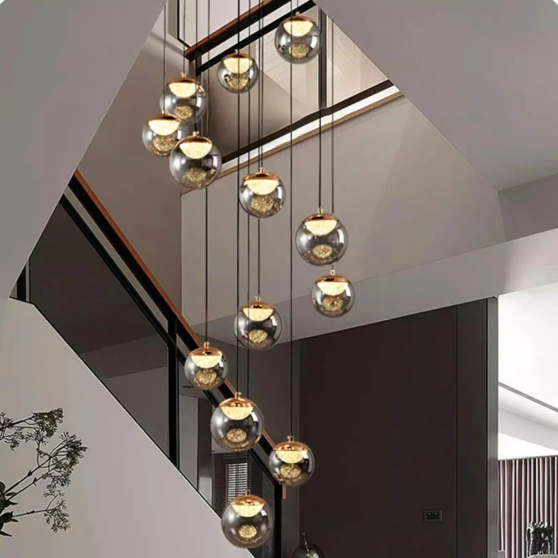 Modern home decor led lights pendant light lamps forstaircase Chandeliers for living room hanging light indoor lighting