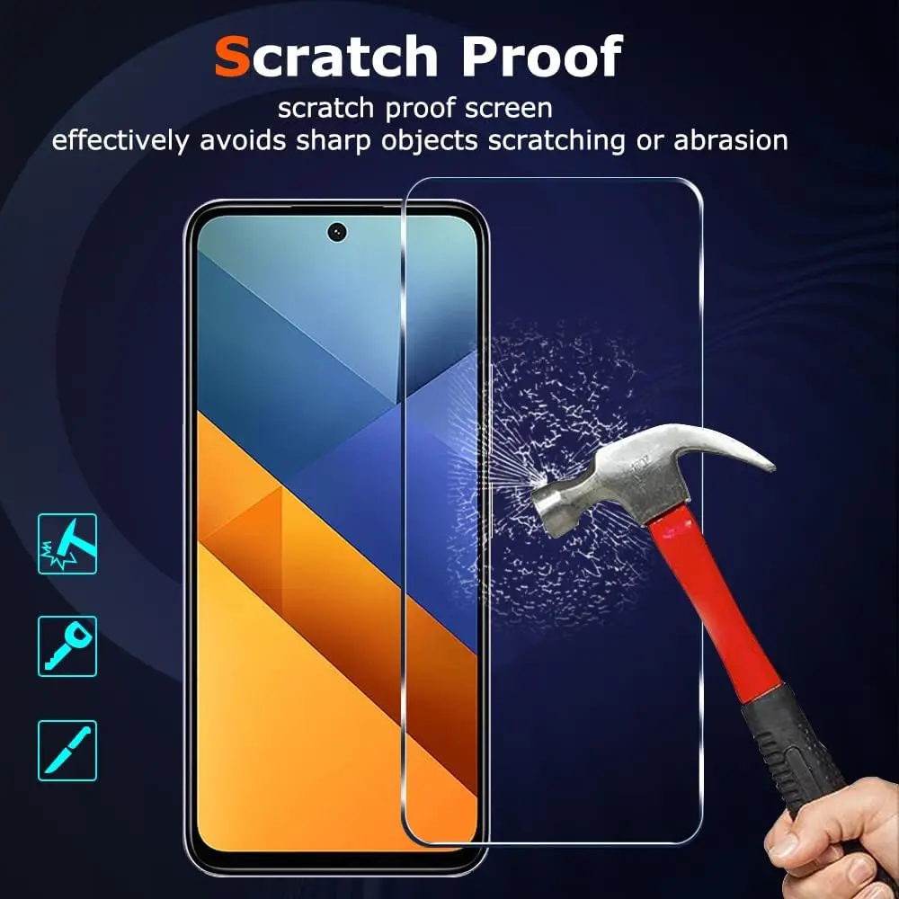 2Pcs Tempered Glass For Xiaomi Poco M6 M5 M4 M3 M2 Pro 4G 5G Screen Protector for Xiaomi Poco M5s Glass Film