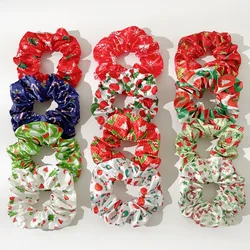 2024 New Christmas Hair Scrunches Set For Women Santa Claus Festival Hair Accessories Holiday Schrunchies Chouchou For Girls