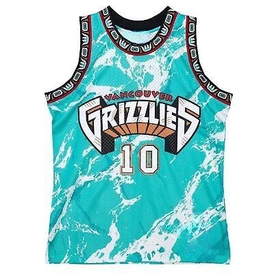 Green Marble Print Grizzlies # 10 Family Basketball Vest Tribal Style Decoration Quick Drying Mesh Retro Sports Shirt