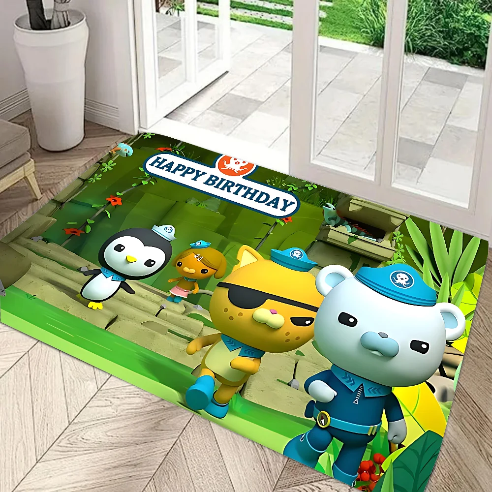 The Octonauts Birthday Supplies Girl Party Banner Floor Mat Graphic Printed Flannel Doormats Kitchen Entrance Carpet Home Decor