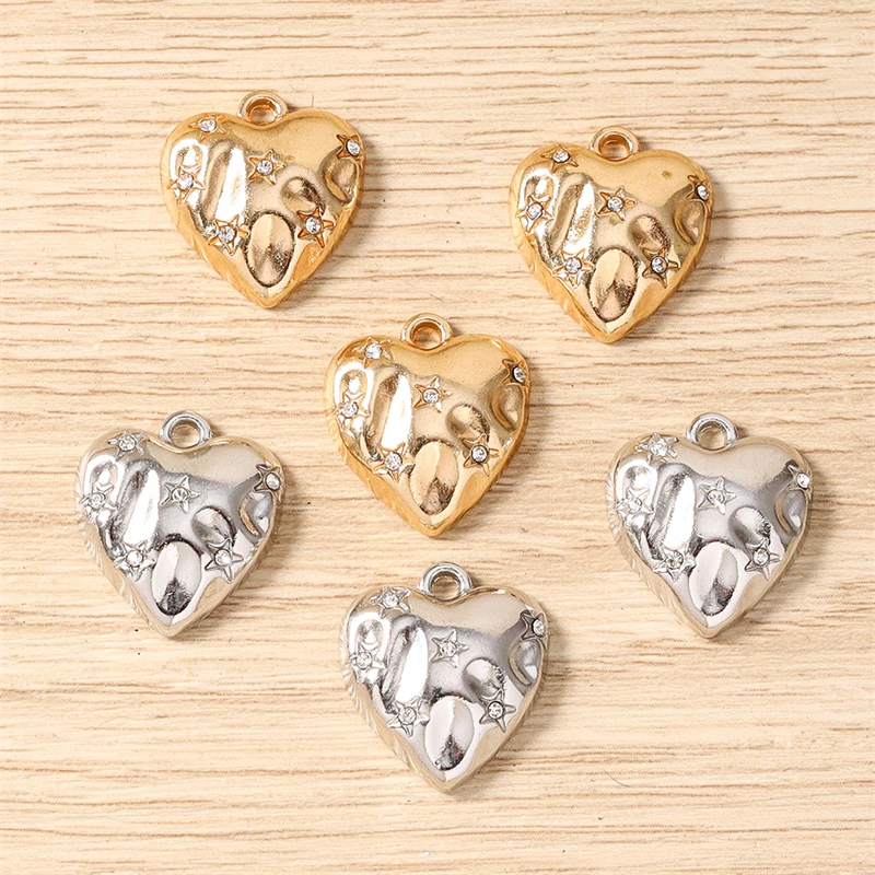 8 Stück 17 x 18 mm niedliche Liebesherz-Anhänger aus Kristalllegierung für die Schmuckherstellung, Halsketten, Ohrringe, Armbänder, DIY-Bastelzubehör – Detail 4