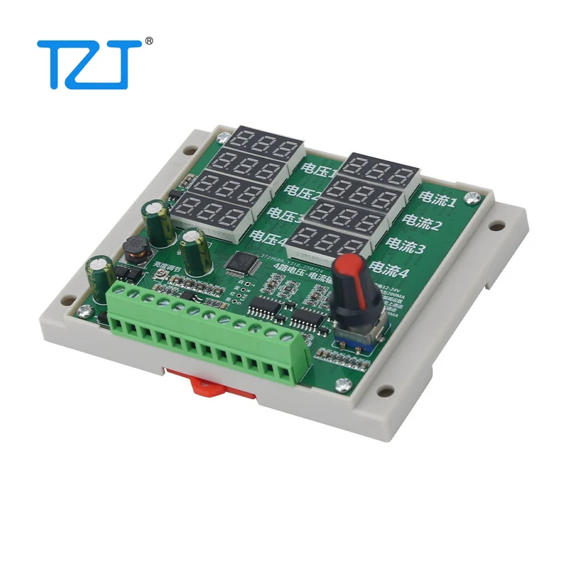 TZT 0-10V/0-25mA 4-Channel Current Voltage Signal Generator Module Brightness Adjustable LED Signal Collector