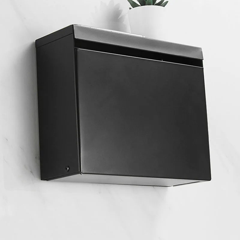 

304 Stainless Steel Bathroom Towel Holder Black Bathroom Paper Roll Holder Tissue Holder Box Wall Mounted Phone Storage Shelf