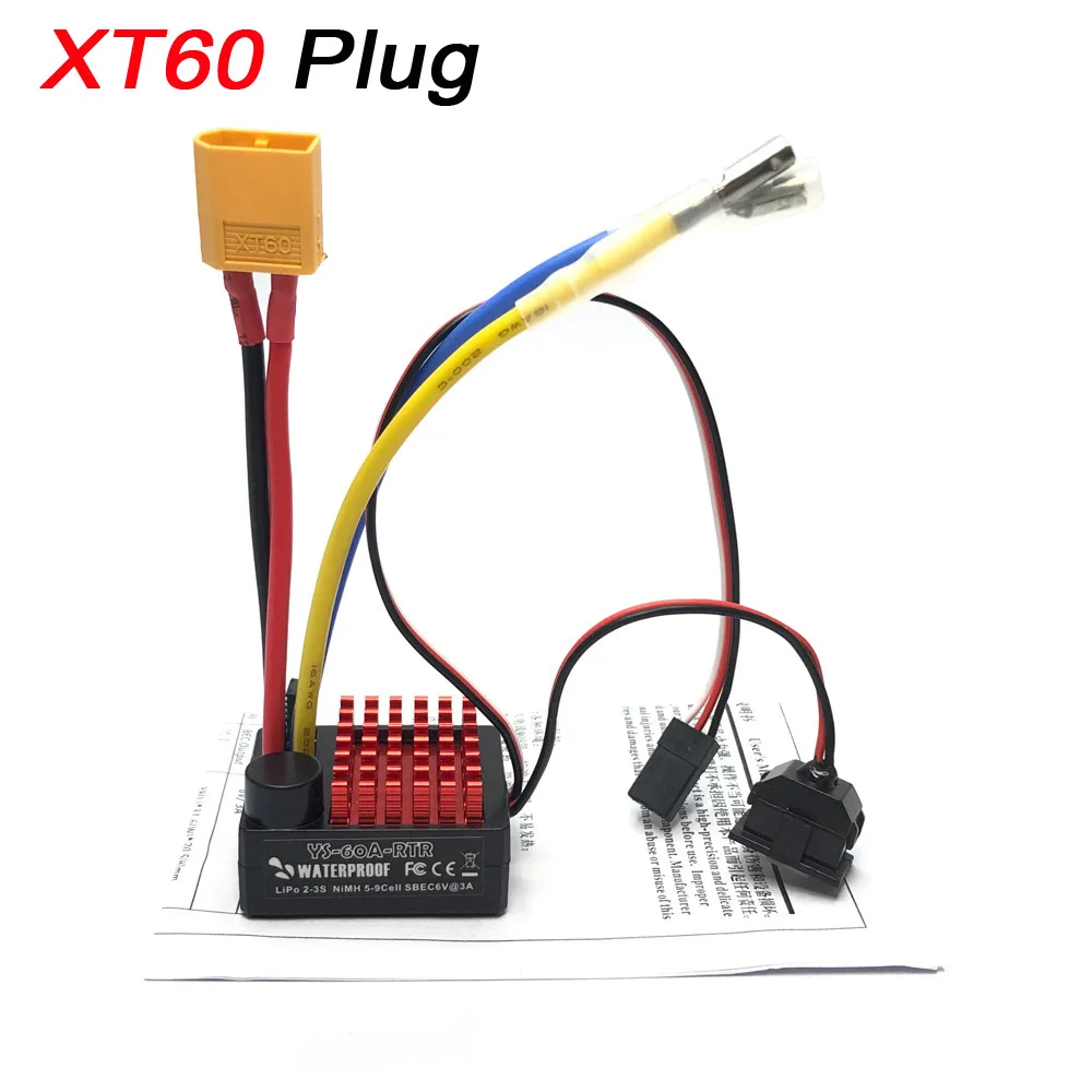 Waterdichte 1060 RTR 60A Geborstelde Elektronische Snelheidsregelaar ESC Voor 1:10 1:12 RC Boot RC Auto Axiale scx10 TRX4 TRX6 HSP QuicRun