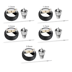 Leargpeng-Ensemble de capuchons d'air pour odorpulvérisateur R830, aérographe en acier inoxydable, Noozle illac, 1.3mm, 1.4mm, 1.5mm, 1.7mm, 2.0mm