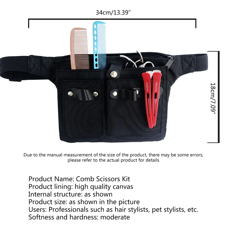 Hairdressing Scissors Storage Bag Barber Waist Belt Bag Salon Hair Scissors Canvas Comb Storage for Case