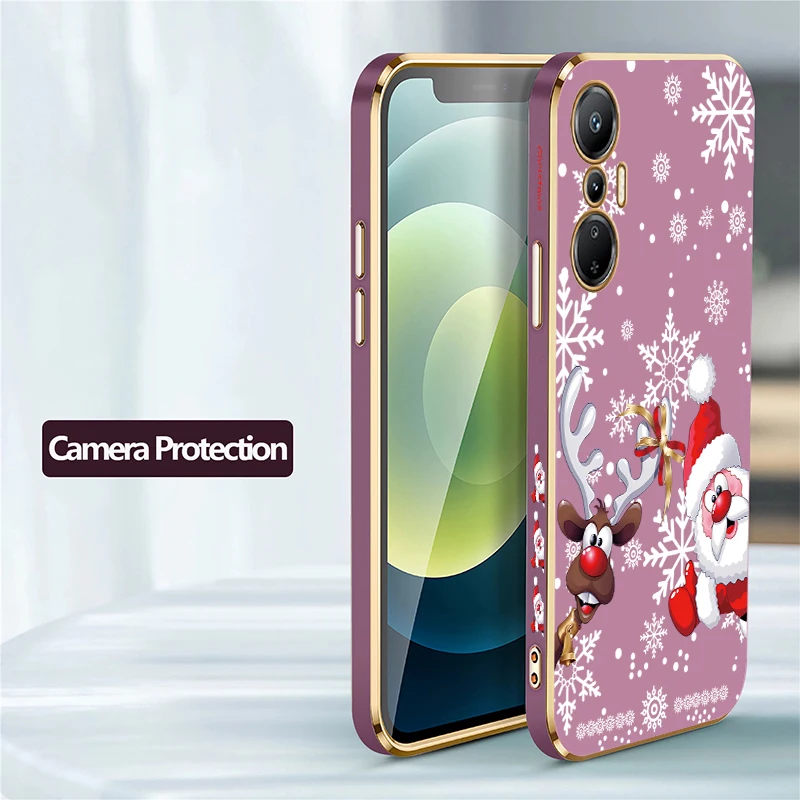 تصفيح سيليكون جراب هاتف ل انفينيكس تكنو البوب 8 5 LTE 6 Pova 5 6 Pro 3 4 Pro 5G Neo 2 عيد الميلاد نمط غطاء Funda