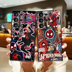 Marvel Hero Spider Man For Samsung S23 S22 S21 Ultra S20 FE S10 S9 Plus Lite 4G 5G Frosted Translucent Phone Case Cover