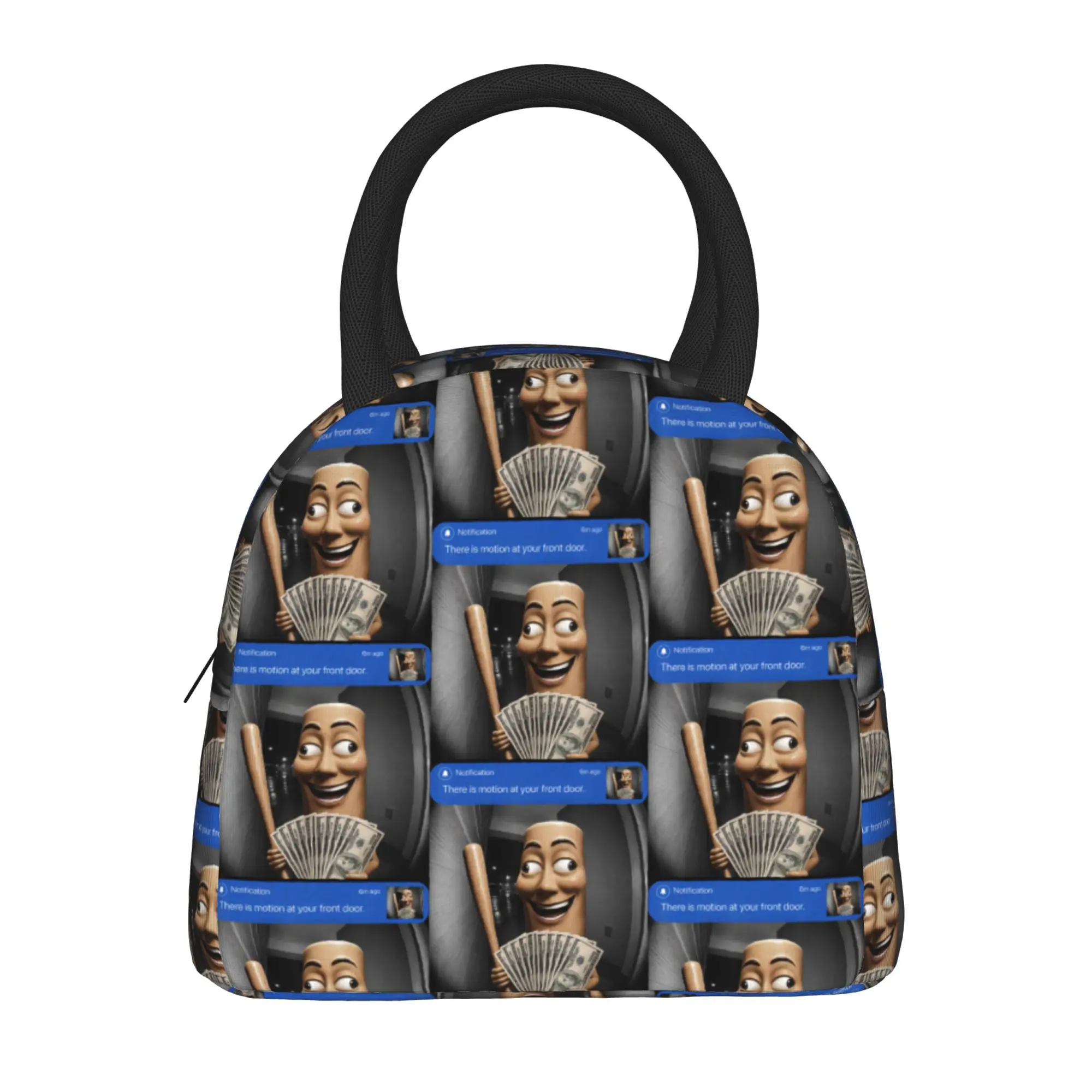There is Motion At Your Front Door Tung Tung Tung Sahur Lunch Bag Outdoor Lunch Box Casual Lunch Bags Oxford Portable Cooler Bag