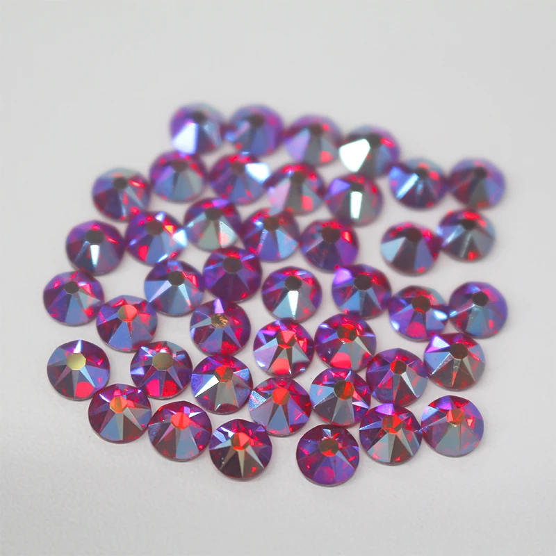 Lt Siam ab ss20 Quality 2078 Cut Hotfix Rhinestones16 Faces Cut 8 big 8 Small Sun Flower Facets Crystal ab Nail Art or Wedding