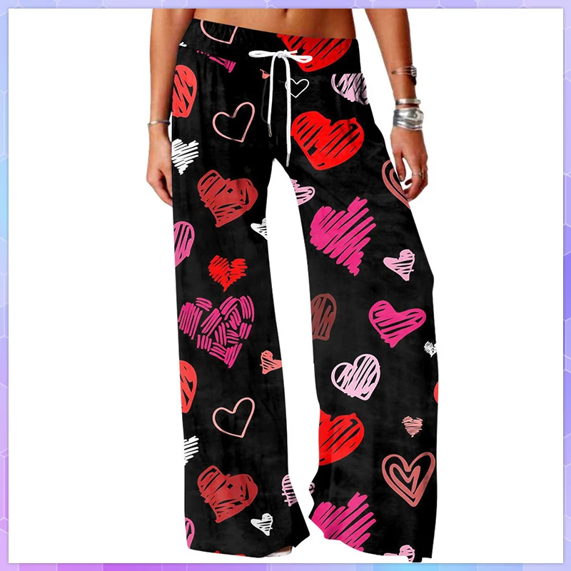 

Vintage Map Large Size Women's Pants Plus Size Streetwear Straight Wide Leg Pants Big Size High Waist Trousers Брюки Женские