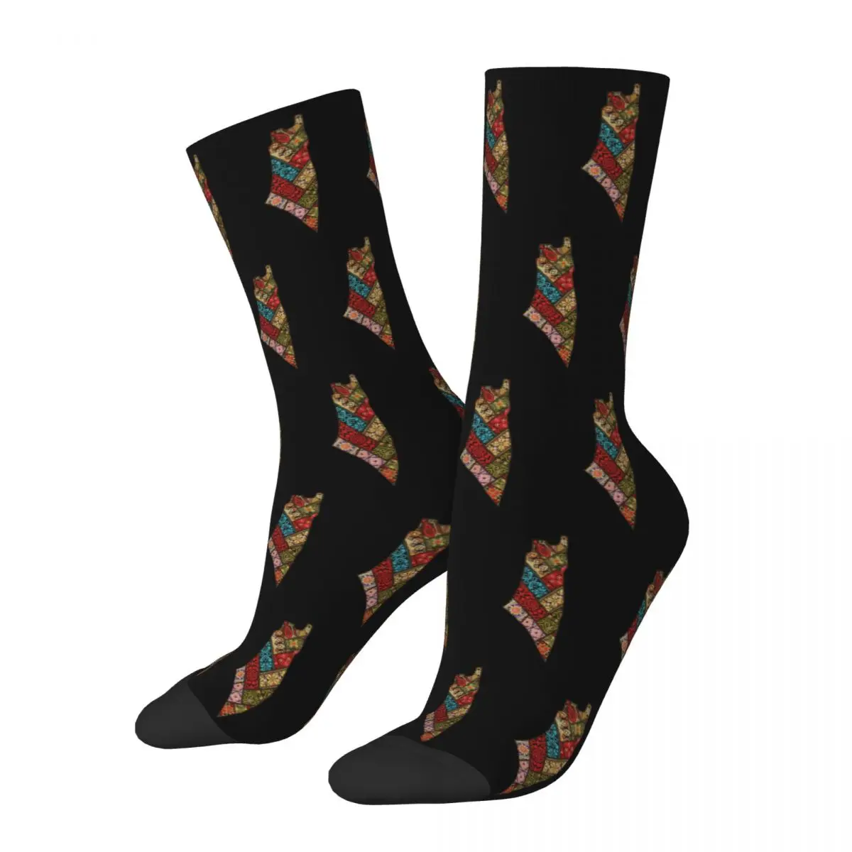 

Casual Palestinian Arabic Basketball Socks Polyester Long Socks for Unisex Non-slip