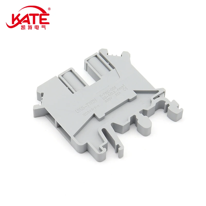 10PCS UK5-TWIN Screw Terminal Block 500V 32A Electrical Wire Connector For DIN Rail One In Multiple Out 24-12 AWG UK5 TWIN