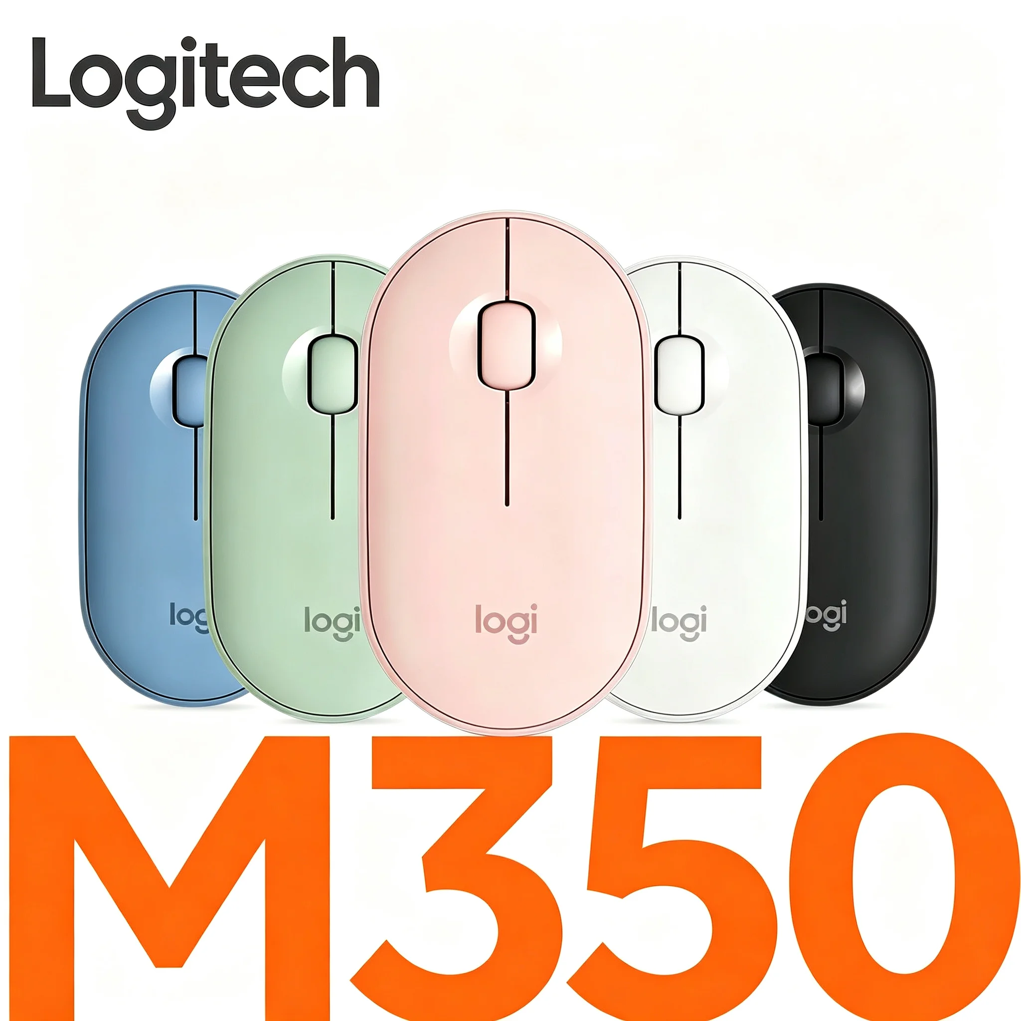 Logitech Pebble M350 Wireless Office Mouse Silent Click Lightweight Pebble Shape Mice For Macbook