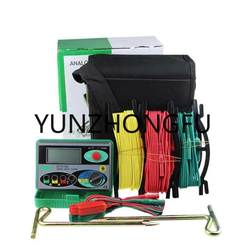 Digital Grounding Resistance Tester, Multimeter, Power System Testing Tool, Resistance Measuring Instrument 0-2000 Ohms