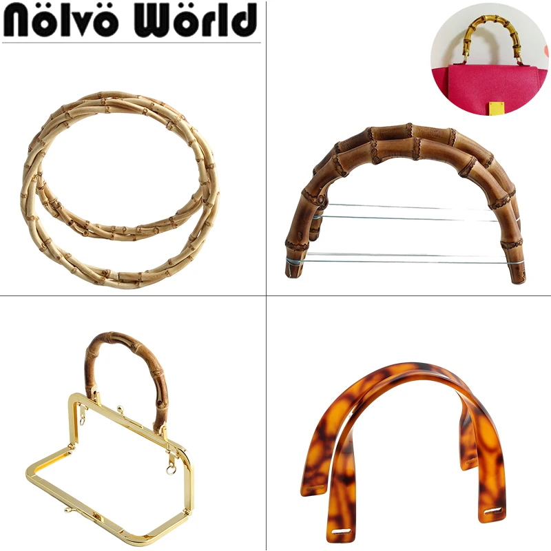 

11-14-17-19CM D Shape Natural Bamboo Handles For Handmade Purse Frame Handbags Shoulder Bags Tote Wooden Closure DIY Accessories