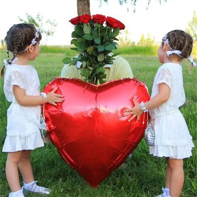 75cm Red Heart Foil Helium Balloons Valentine's Day Wedding Birthday Party Decorations Marriage Supplies Air Globos Kids Toys - view 4