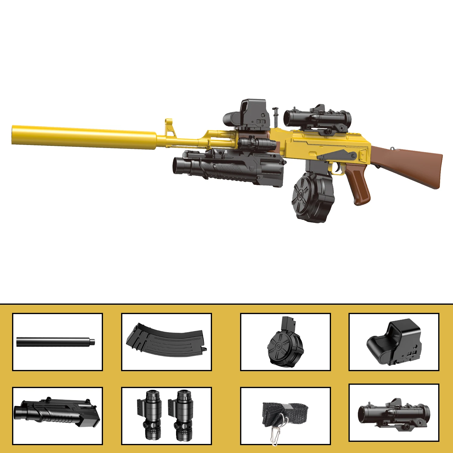 Blaster AK gel ball, pistola giocattolo elettrica, modalità manuali ed elettriche, adatto per giochi all'aperto (proiettili non inclusi)