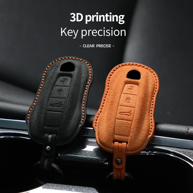 Alcantara High-quality Car Key Case Cover For Porsche Panamera Spyder Carrera Macan Cayman Cayenne 911 970 981 991 Accessories