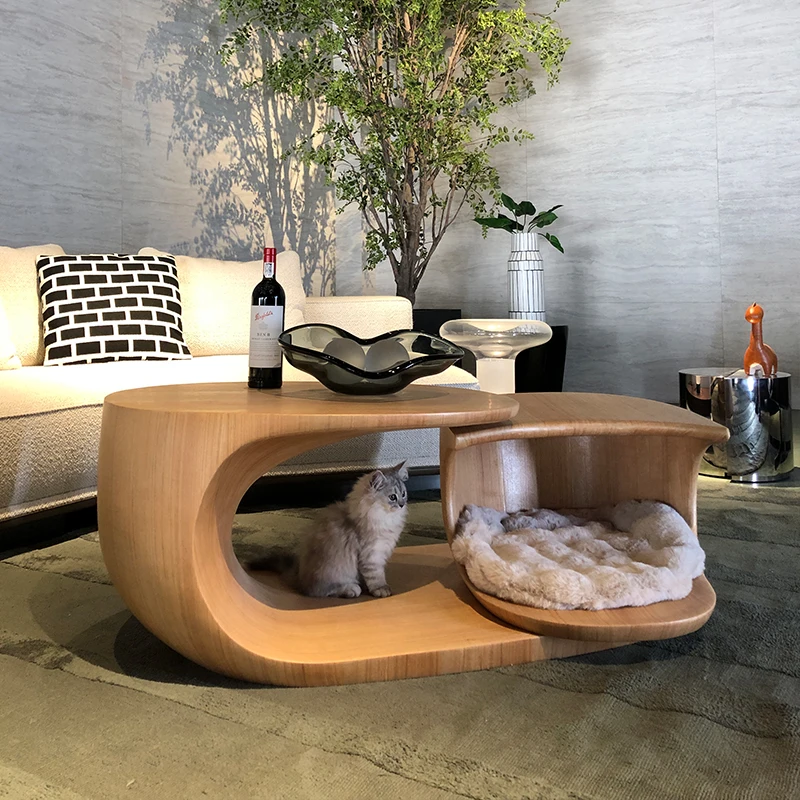 Custom Modern Luxury Coffee Table Cat Cage Luxury Custom Cat and Dog Nest  Printing Side Table Cat Beds Designer Style