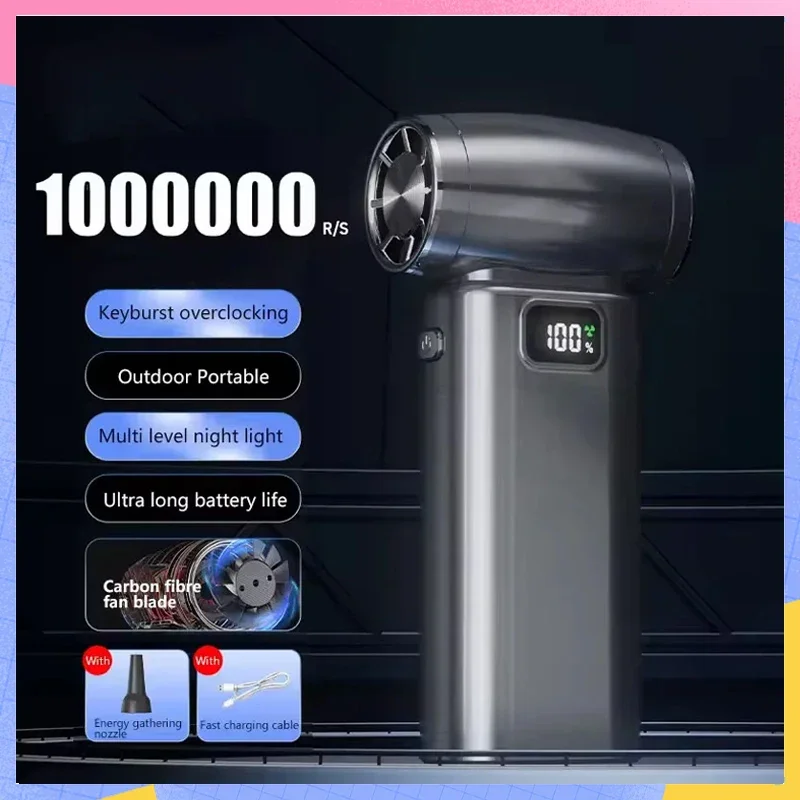 Rechargeable Portable Handheld Blower PC Tool Violent Fan 1000000RPM Turbo Jet Fan Powerful Air Blower Brushless Motor