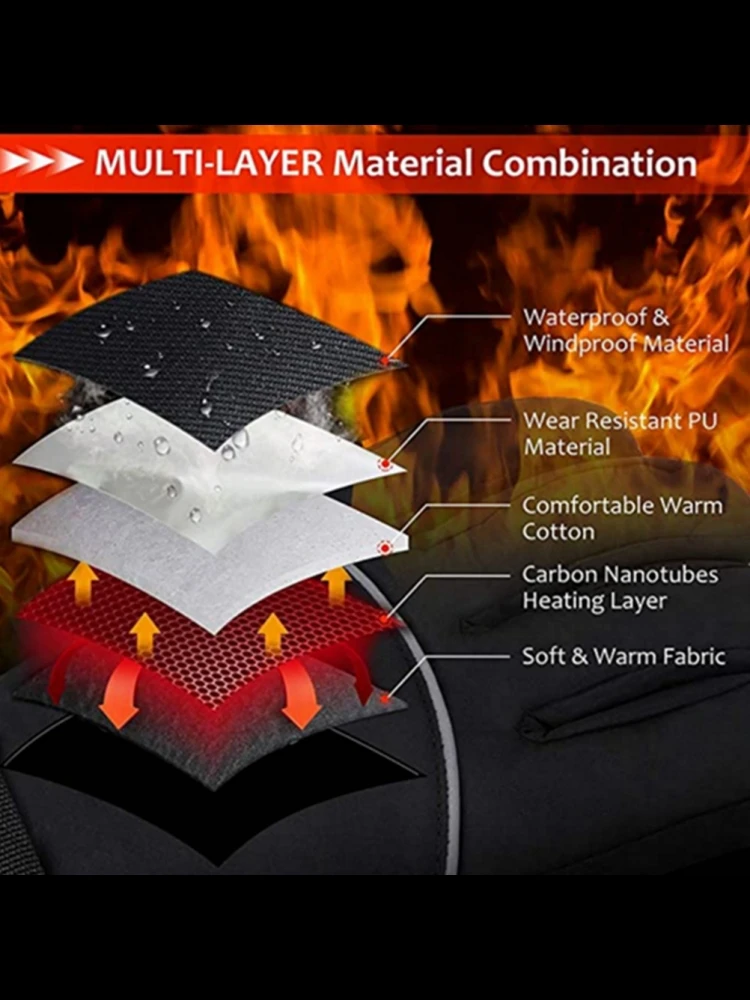 AliExpress YOUTHINK USB Heated Gloves Waterproof Touchscreen 3 Temperature Levels Gloves for Men Women Winter Indoor Outdoor Motorcycling Hiking Cam