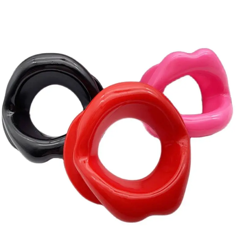 HotX 2PC/Lot Female lips Mouth gag  Restraints Erotic Sexual  BDSM Adult Toy Sex Slave Silicone Lips O Ring Open Mouth Gag