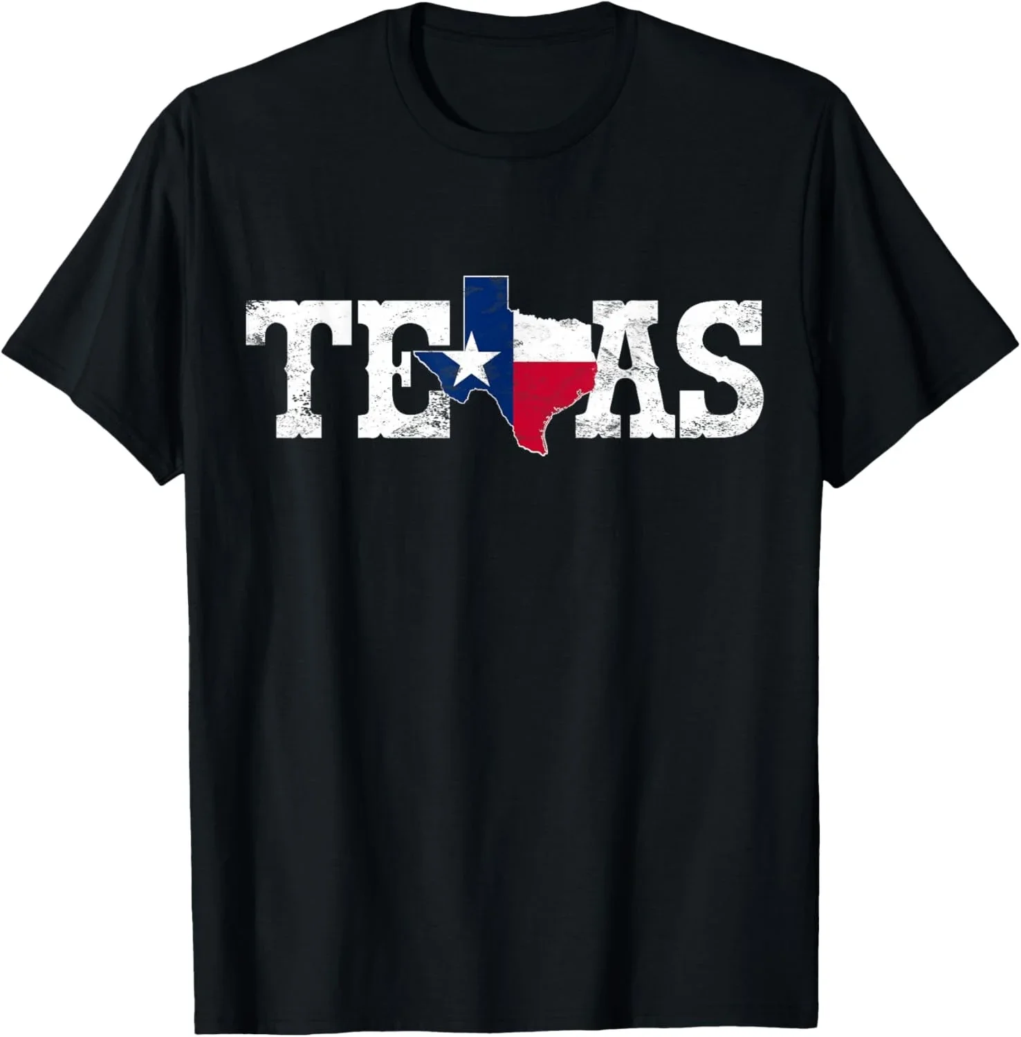 Texas T-Shirt Texas Shaped Flag Grunge Distressed Texas Tee T-Shirt Gifts for Men Printed T-shirt Camisas Streetwear