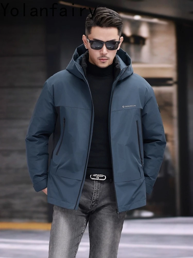 YOLANFAIRY Natural Fur Parkas Man Hooded Winter 2025 Rex Rabbit Fur Liner Coat Men's Warm Puffer Jacket Windbreaker Chaquetas