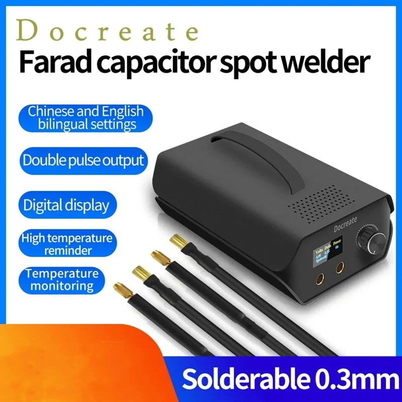 Docreate 0.3Mm Spot Welder Nickel Portable Spot Welder Farad Capacitor Mini Home 18650 Lithium Battery Welder