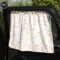 Cortina de ventosa para ventana de coche, parasol Universal de dibujos animados, protección UV para niños y bebés