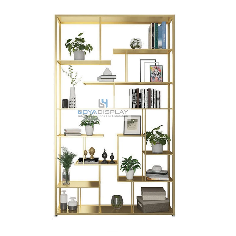 Wooden and Metal Bookcase for Storage, Office Shelf, Industrial Furniture, Super Economy