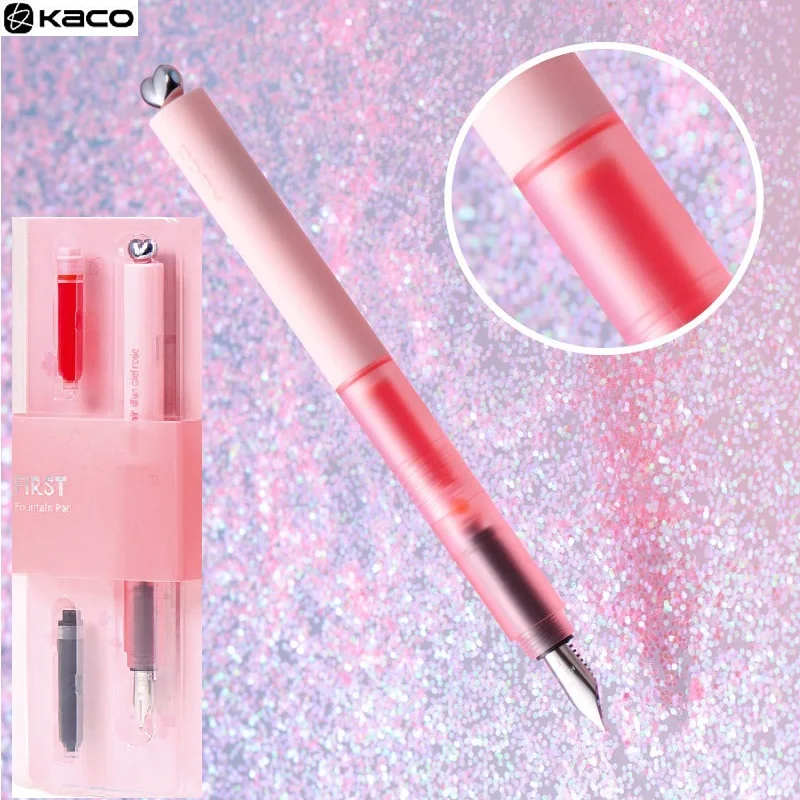 

KACO Love Fountain Pen EF Fine Pen Tip Cherry Blossom Color Style With Replaceable Ink Smooth Writing Stationery Student Gifts