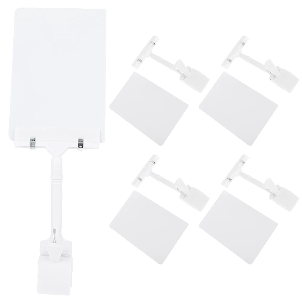 

5pcs PVC Waterproof Price Tags A6 Whiteboard Thumb Clamps Adjustable Design for Supermarket Display Signs St HOLDER Retail Store
