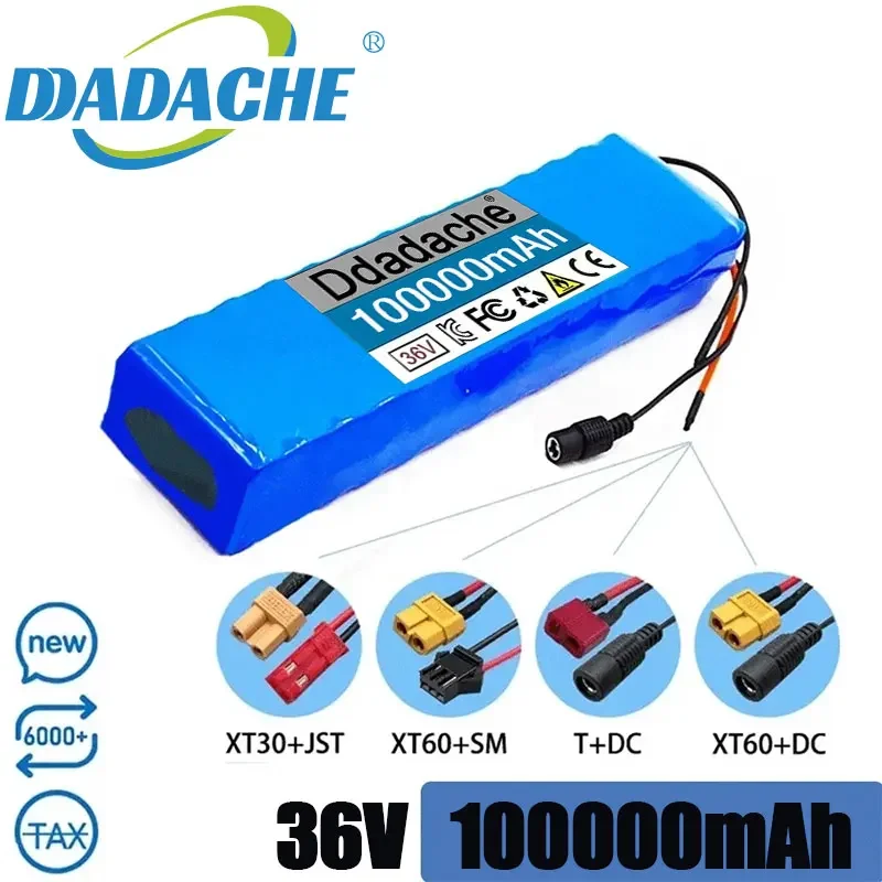 10S2P 36V 100000mAh 18650 Li-Ion Battery 1000W High Power and Capacity 36V Motorcycle Scooter