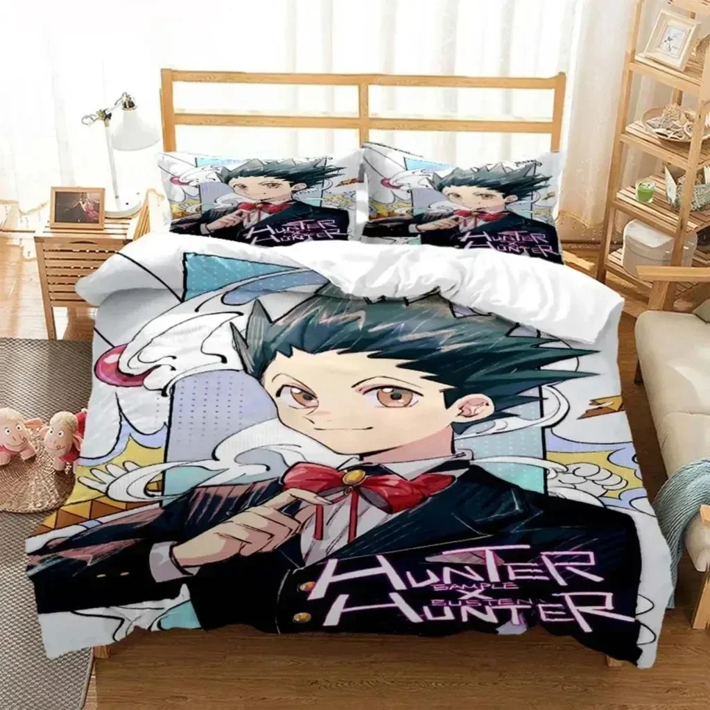 Anime HUNTER HUNTER Bedding Set 3D Printed Suitable for Bedroom Duvet Cover Set With Pillowcases Kids Home Textile