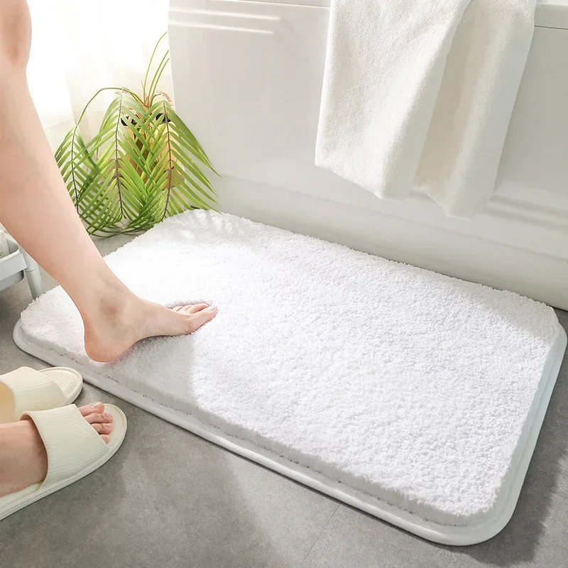 

50*80cm Super Thick Fluff Fiber Bath Mat, Shower Room Rugs, Chenille Bathroom Floor Mat, Toilet Absorbent Entrance Door Mat