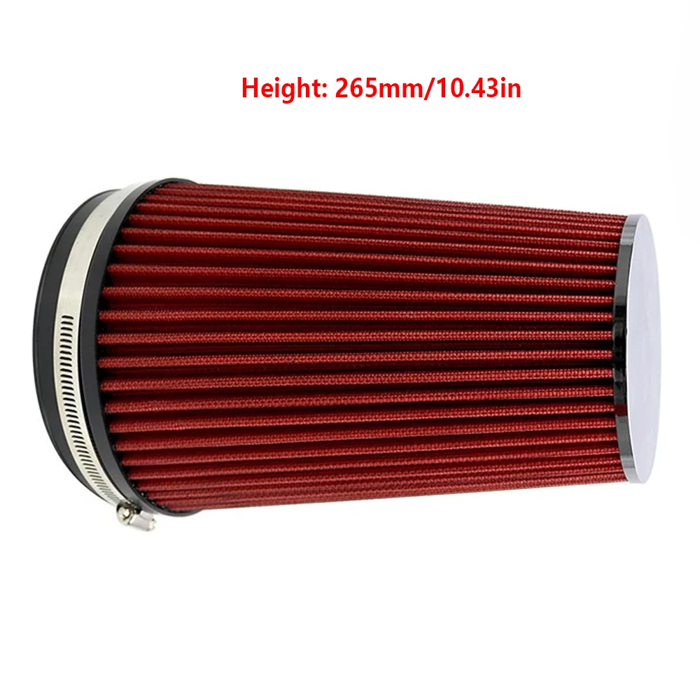 Intake Air Filter 6 Inch 155mm 265mm Short Long High Flow Racing Performance Cone air filter for KN Car Accessories