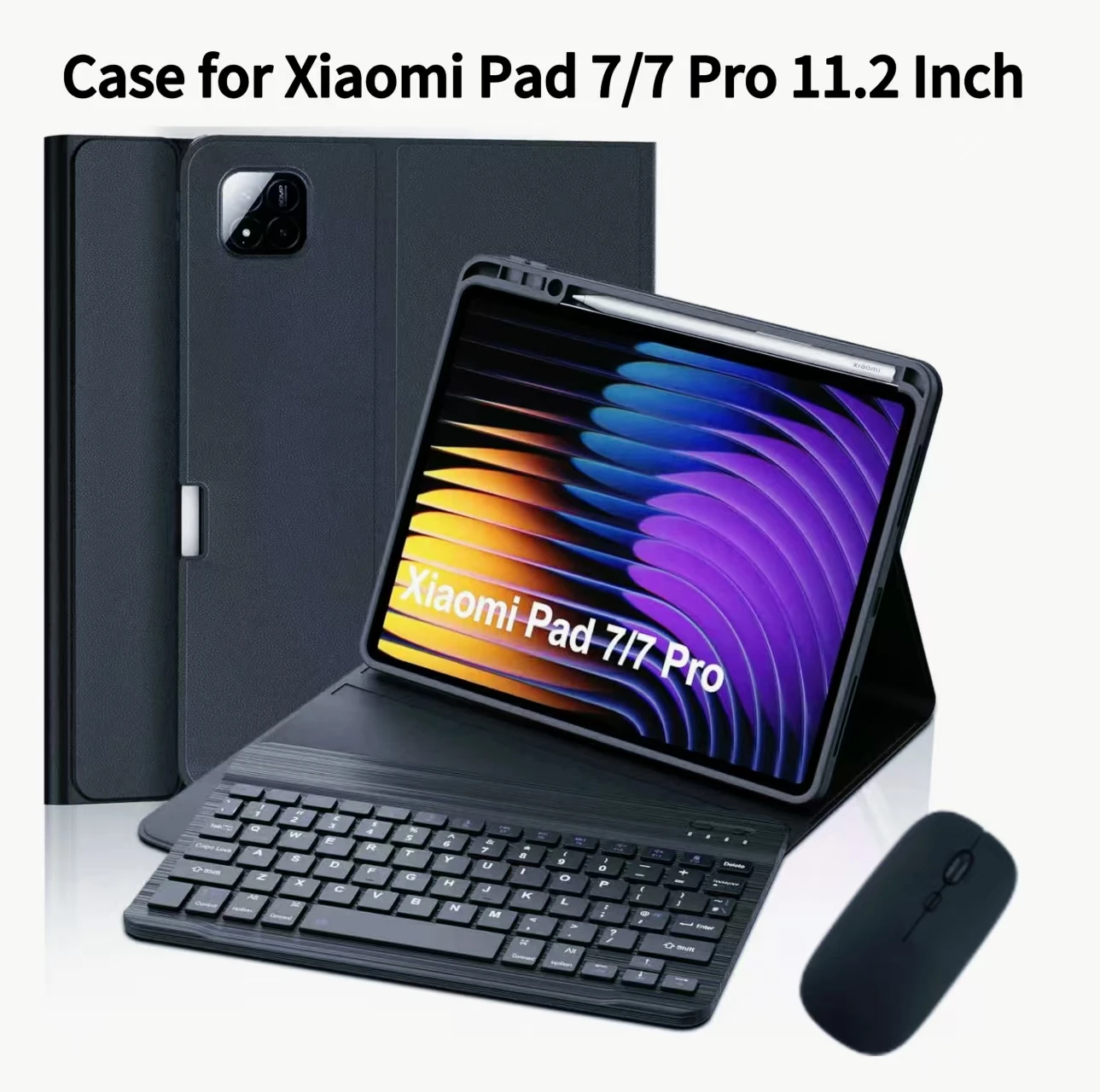 

Чехол для Xiaomi Pad 7, 11,2 дюйма, чехол с Bluetooth-клавиатурой для Xiaomi Pad 7 Pro, чехол с клавиатурой 11,2 дюйма